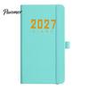 Student Academic Organizer 2027 Daily Planner with PU Leather Cover, A6 Pocket Size Time Management Notebook Agenda, Portable Pen Holder for Efficient