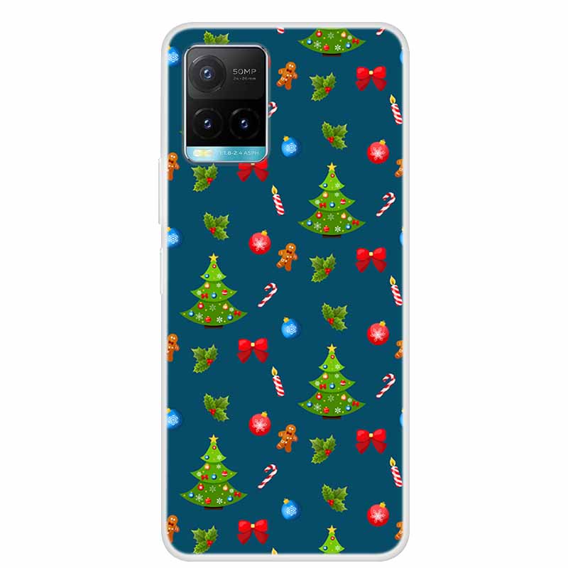 Christmas For Vivo Y21s Case TPU Soft Silicone Back Cover Case For Vivo Y21s V2110 Shockproof Coque VivoY21s Shell Cartoon Funda