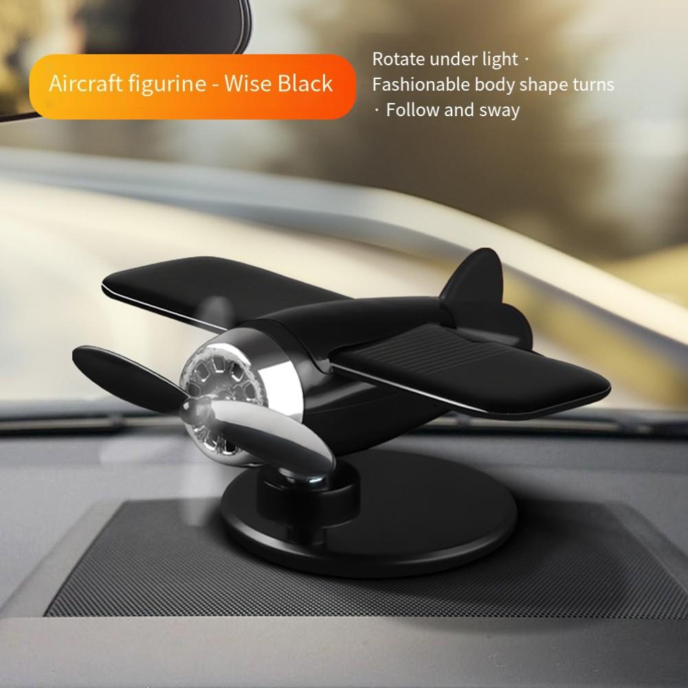 360° Motion Ornament Rotating Airplane Decor Solar Powered Ornament чёрный