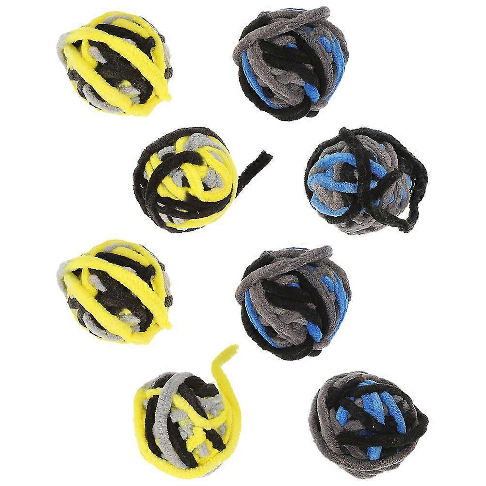 8pcs Soft Plush Cat Yarn Balls   Chewable Scratcher Balls for Indoor Play   Kitten & Cat Enrichment Toys for Interactive Play & Owner Bonding