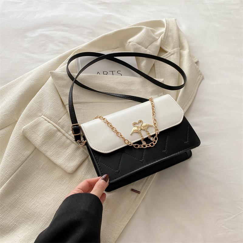 Chic Minimalist Pu Small Square Bag For Women Fashionable Retro Casual Essentials чёрный