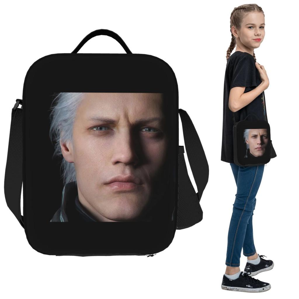 Devil May Cry 5 - Vergil Poster Lunch Bags Insulated Bento Box Waterproof Lunch Tote Picnic Bags Cooler Bag Woman Student Work