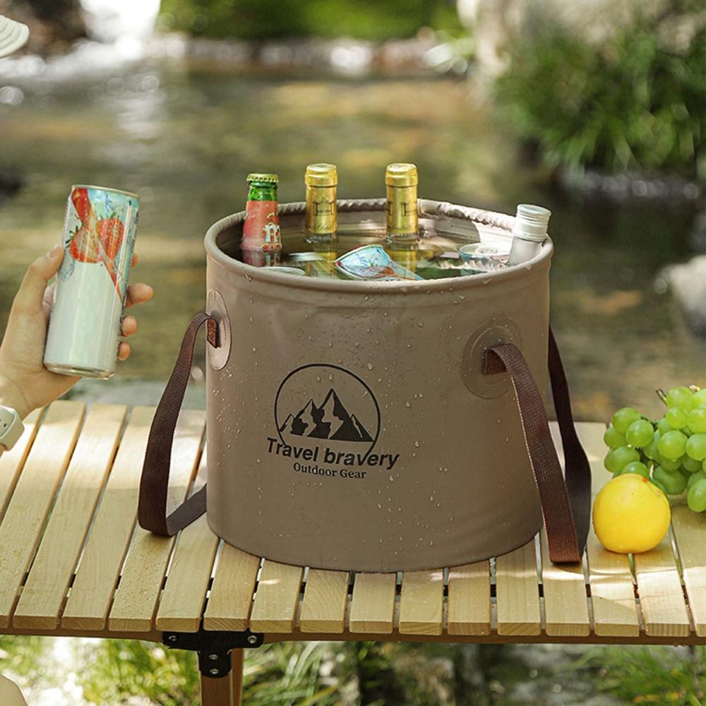 10/20L Outdoor Multifunctional Bucket Collapsible Portable Travel Bucket Large Capacity Carrying Bucket Camping Fishing Bucket