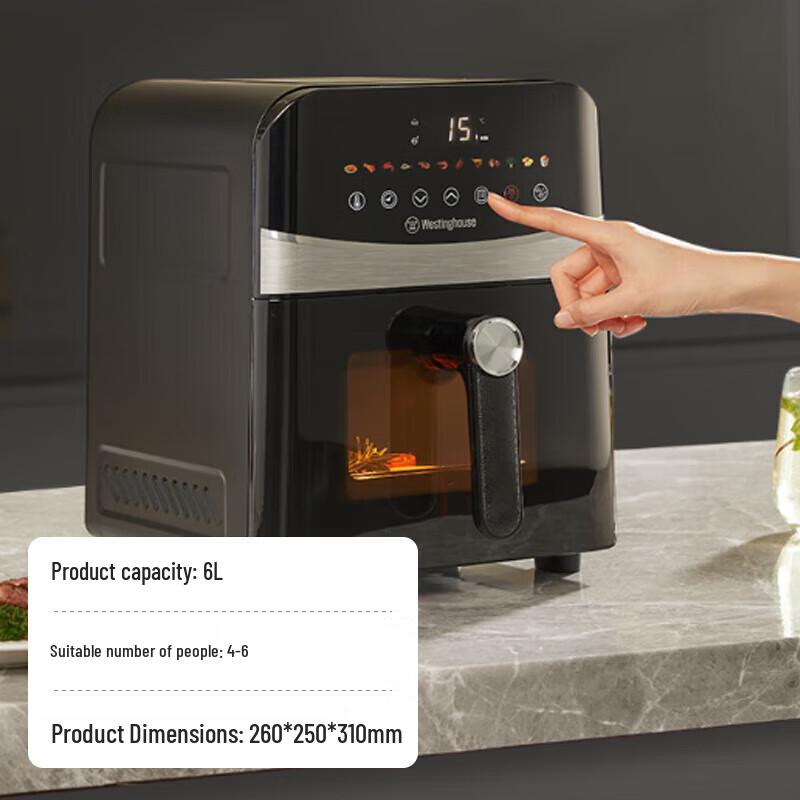 Westinghouse 6L Visual Air Fryer CN plug (adapter included)