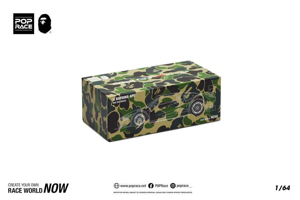 Genesis Company BAPE X POP RACE Scale Honda NSX GT3 EVO22 KCMG BATHING APE Finished Model PR640027 1/64