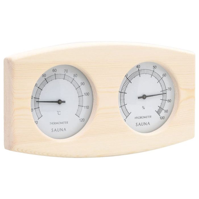 Ensemble 2 en 1 - vidaXL - Hydrothermographe et Minuterie à Sable - Beige - Bois de Pin - Résistant à la Chaleur