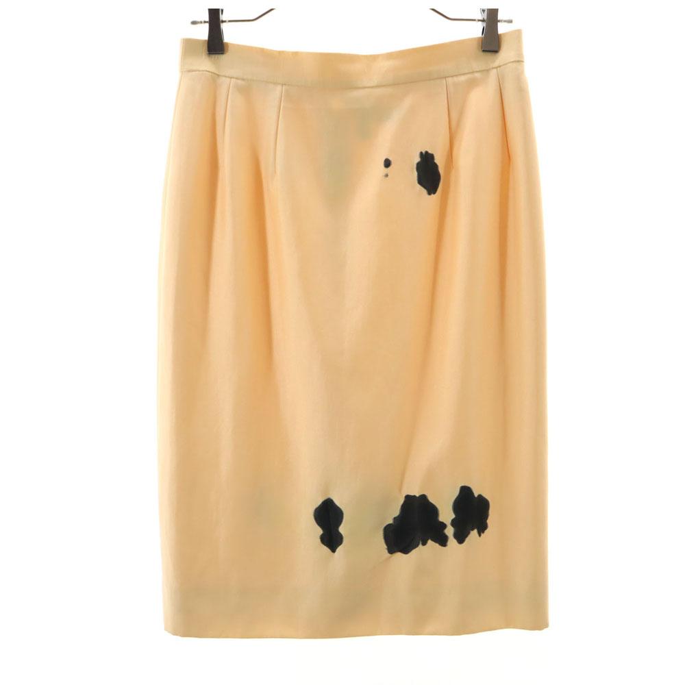 CELINE Made in France Mimole length Tight Skirt 42 Pale orange Women Used