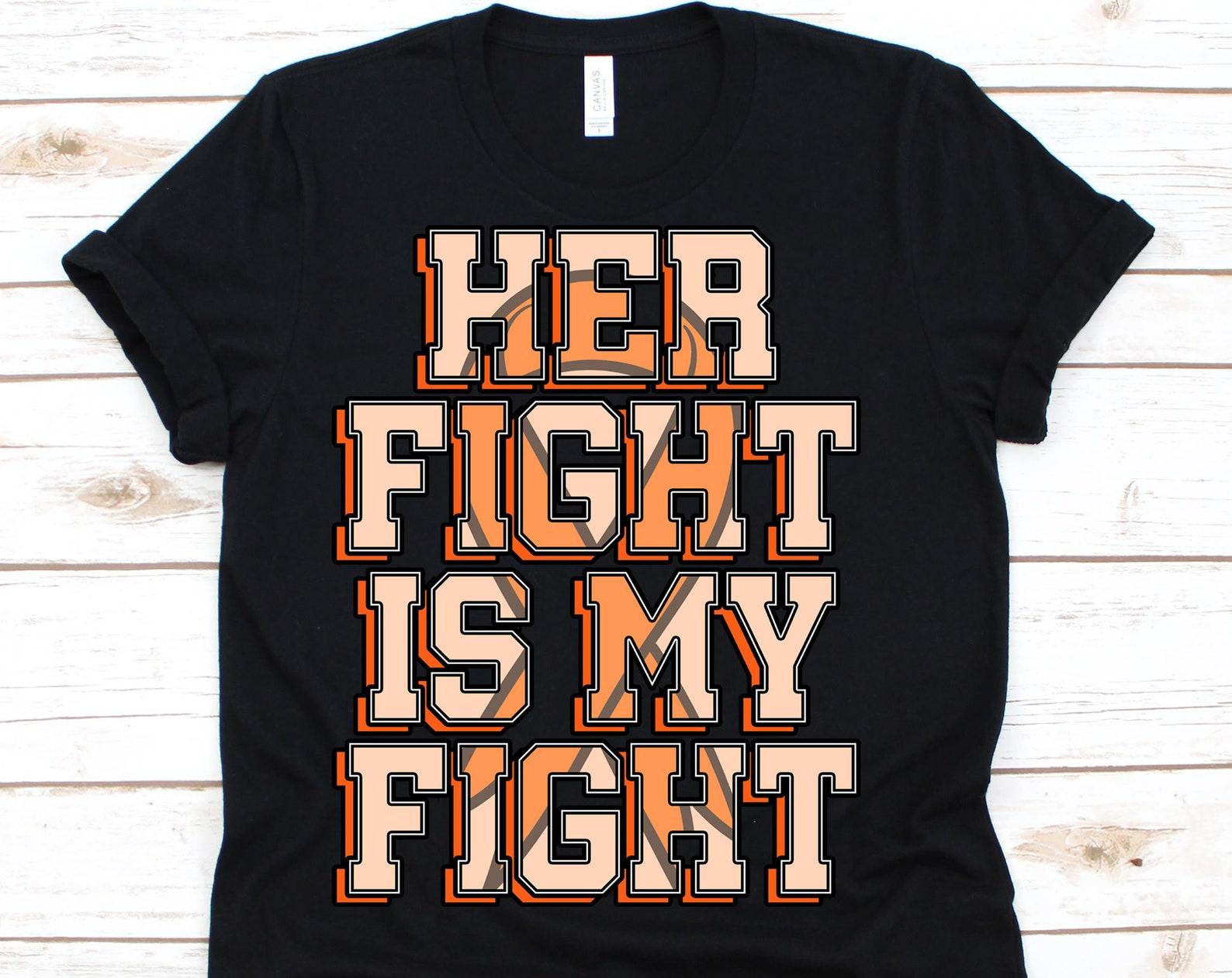 Her Fight Is My Fight Shirt, Multiple Sclerosis, Multiple Sclerosis Awareness, MS, MS Awareness Shirt, Orange Ribbon XL