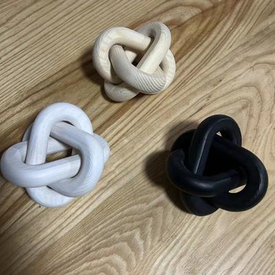 Decorative Wooden Chain Crafts Three-ring Buckle Wooden Home Art Decoration 3-ring Oval Wooden Knot Three-ring Chain