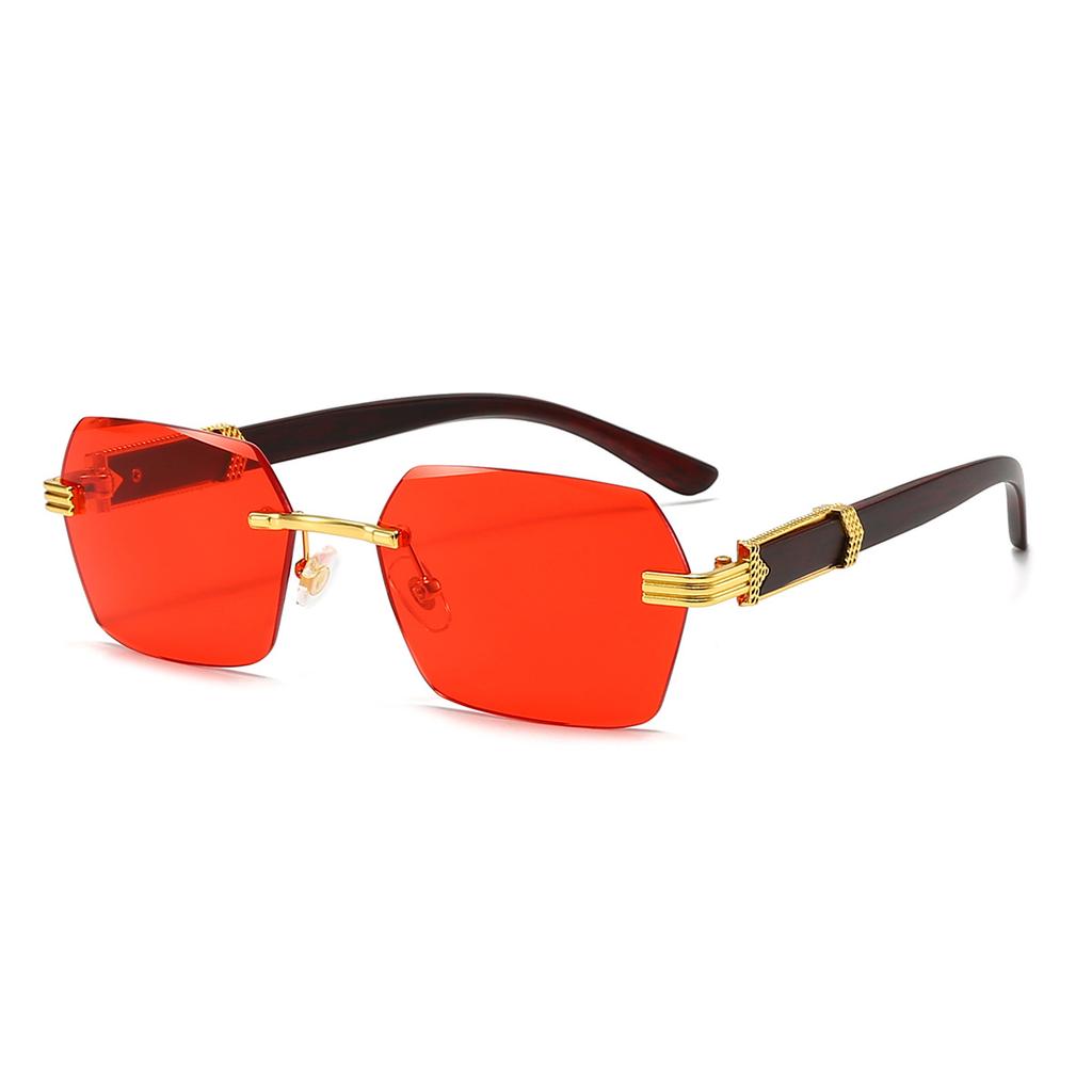 Square frameless sunglasses for women, gradient color, UV400 protection