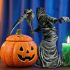 Sensenmann mit Sense Statue Gotische Umhang Stehender Sensenmann mit Sense Figur für Halloween Heim Büro Schreibtisch Deko