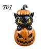 Decorative Desktop Sculptures Halloween Black Cat & Pumpkin Resin Ornaments, Cute Figurines, Artistic Craft Collectibles Cartoon And Statue