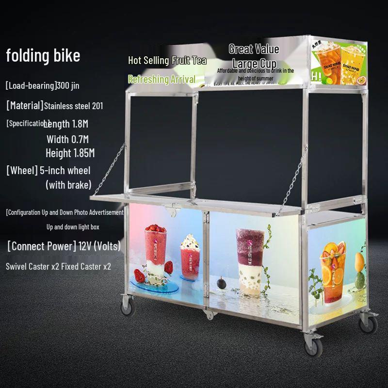 Mobile Folding Food Stall Cart for Night Markets