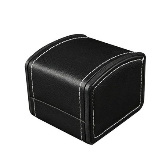 Faux Leather Square Jewelry Watch Case Display Gift Box with Pillow Cushion
