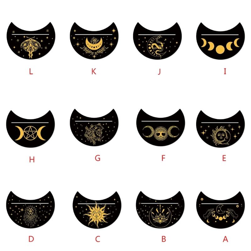 Witchcraft Supplies Wood Cards Stand Holder Moon Phases Tarot Altar Stand Holder Witch Divinations Tarots Display Base