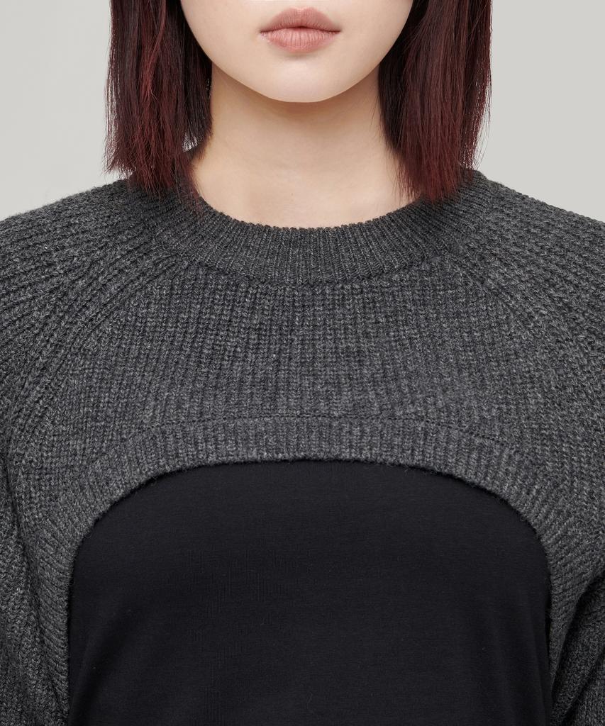 MUSINSA STANDARD MUJER Top de Punto Bolero para Mujer [Gris Medio]