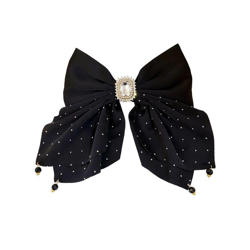 1pc Korean bow large hair clip, women's autumn high-end feeling, ponytail spring clip, new year, high-end