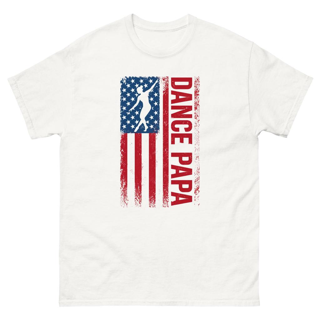 Dance Papa Shirt | Dance Dad Gift from Daughter | Patriotic USA Flag Dancer Tee | Father's Day Gift | Dance Recital Dad T-Shirt