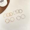 Ring women, Japan, South Korea, simple wavy combination ring, five-piece set, personalized ring net, red tail ring