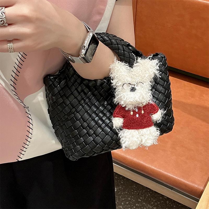 Kawaii Puppy Plush Keychain Cute Cartoon Little Doll Pendant Backpack Hanging Decoration Couple Key Holder Birthday Gifts