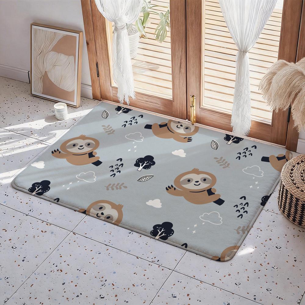 Animal S Sloth Floor Mat Eco Flannel Doormat Non Slip Odorless Indoor Floor Rug Soft Short Plush Home Mat