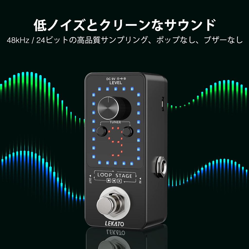 Looper Effect Pedal with 9 Tuner 40 Minutes of Unlimited Overlay Recording for Guitar for Electric Guitar and USB Power Supply Loops, Function,