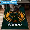 Custom Name Al Nassr Football Club Crest Rug Game Carpet, Floor Mat for Bedroom Living Room Entryway Rug, Home Decor Idea Gift for Christmas birthday