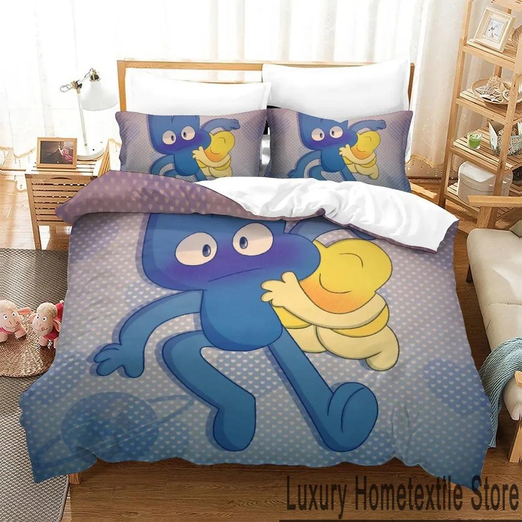 Set de așternuturi 3D Desen animat Jacknjellify pentru Băieți Fete Dimensiune Twin Queen King Huse de pilotă Fețe de pernă Paturi băieți Adult