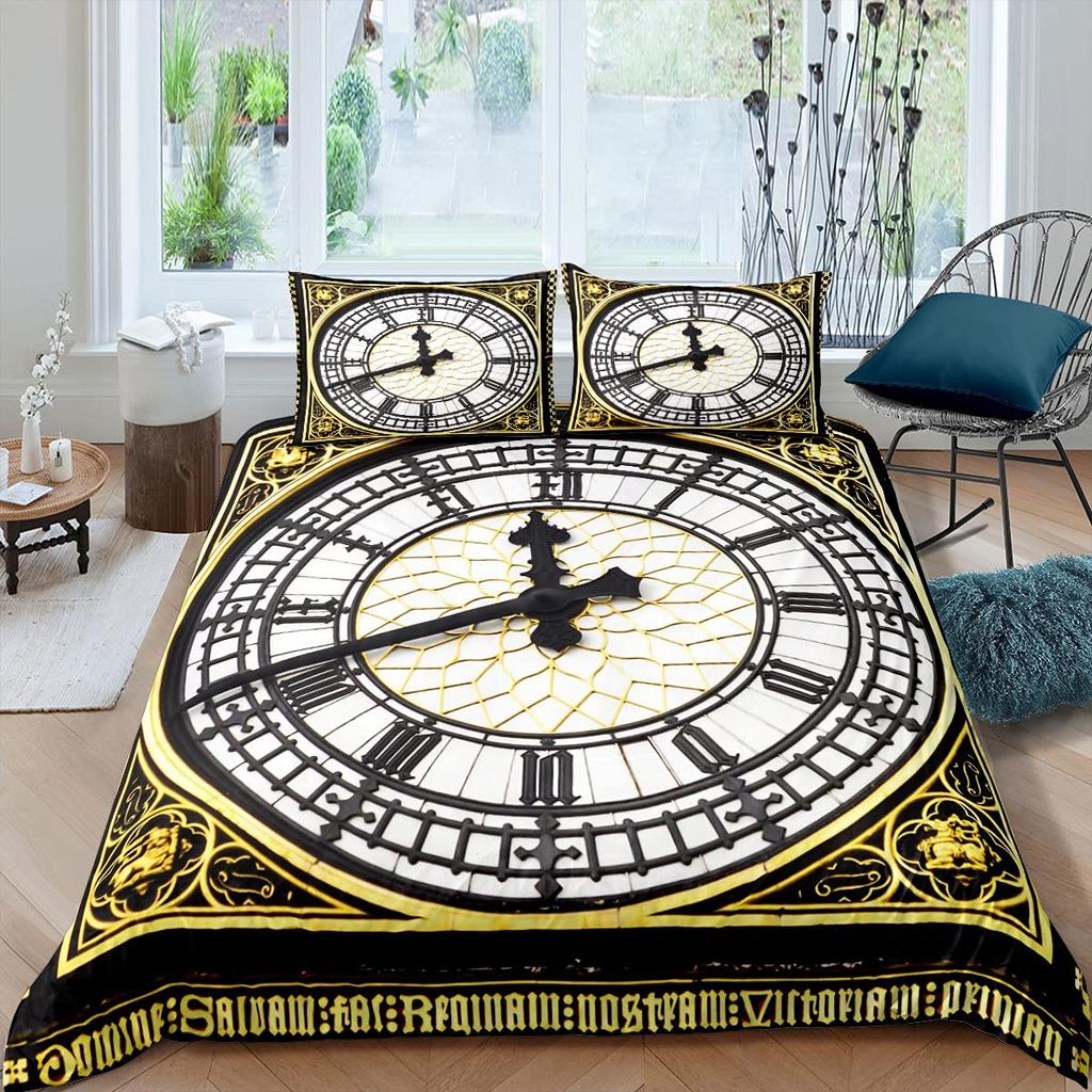 Ndustrial Gear Duvet Cover Set Queen Size Steampunk Style Locks Comforter Cover Boys Men Mechanical Device Bedding Set