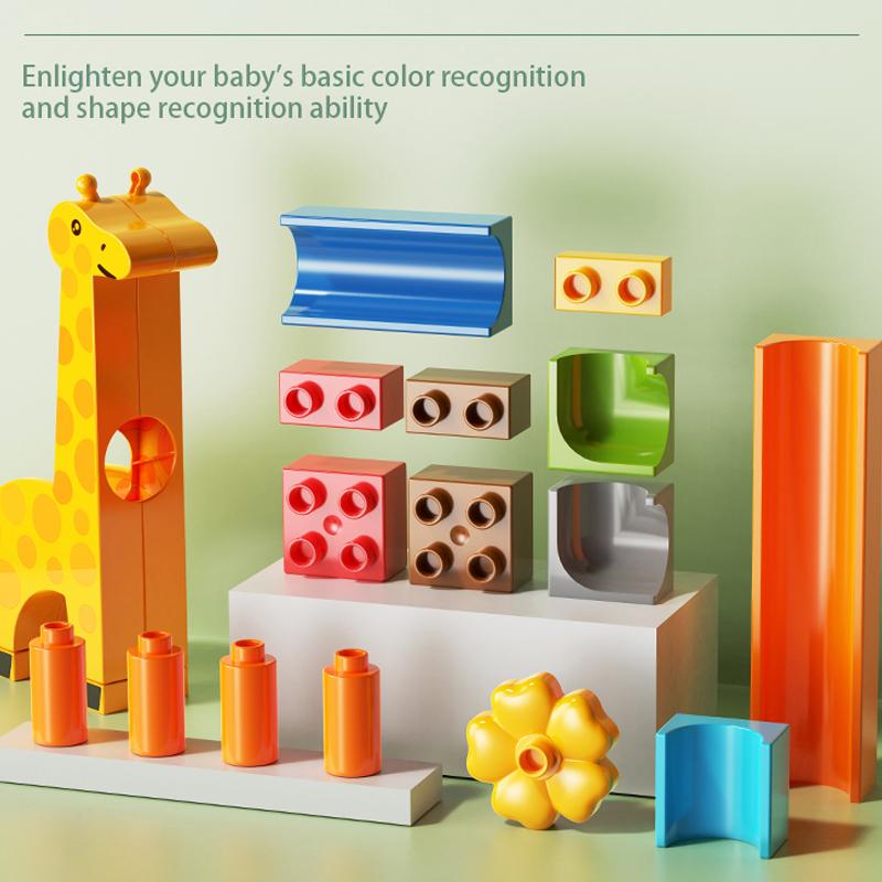 171-269PCS Marble Race Run Big Size Block Building Blocks Funnel Slide Blocks DIY Educational Big Brick Toys For Children Gift