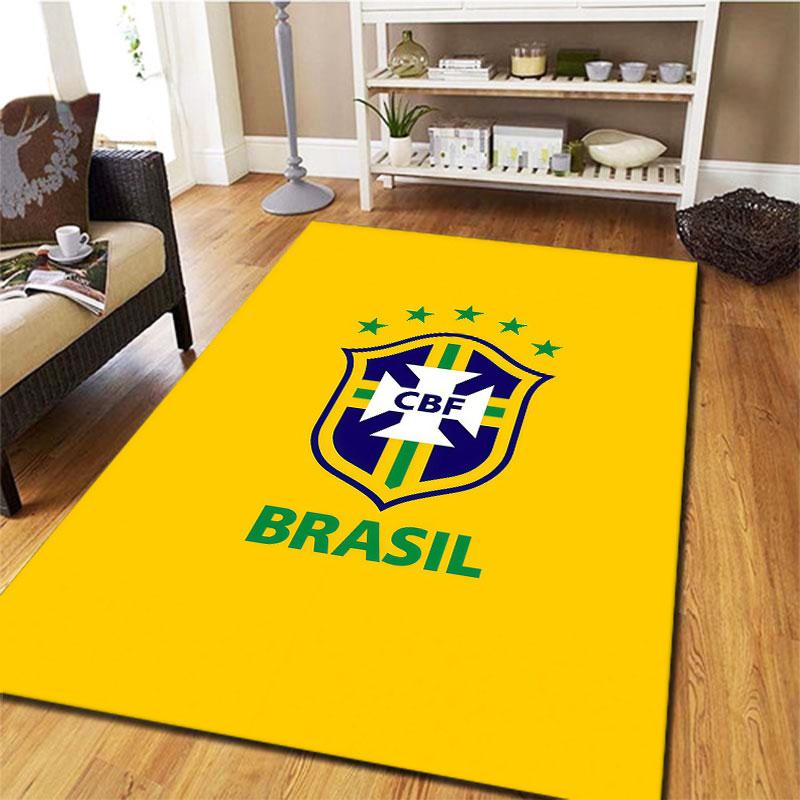 Brazil National Football Team Carpet Rug for Living Room Bedroom Home Sofa Decoration,Kids play Non-slip Floor Mat