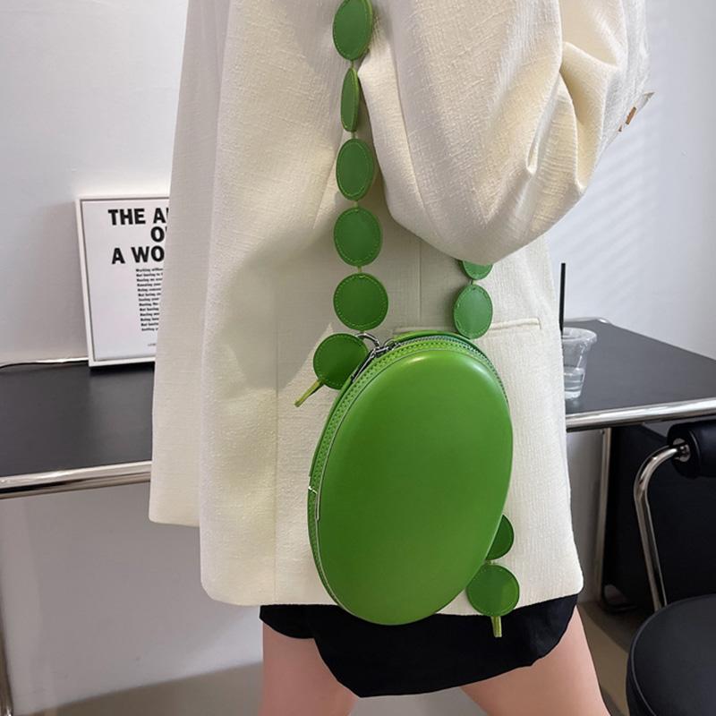 Brand Women Crossbody Bag Purse Summer Oval Small Shoulder Bags Designer Handbag Solid Color Leather Luxury Crossbody Chest Pack