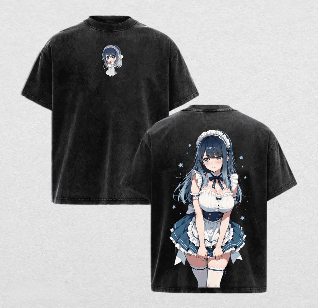 [OSHI NO KO] Hoshino Ai Printed T-shirt For Men Clothing Anime Summer Short Sleeve Tee Shirt Vintage Y2k Washed Cotton Tshirts