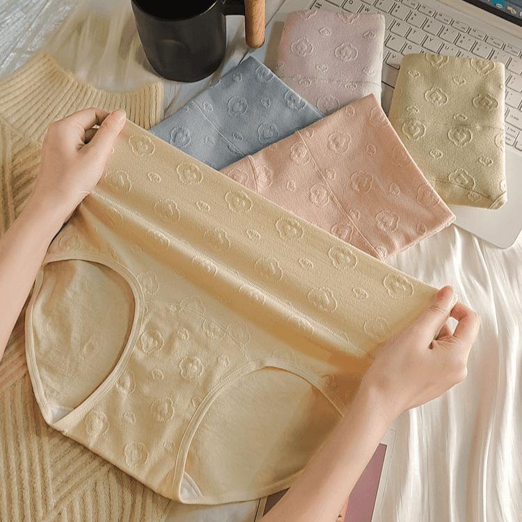 Ladies Spring and Autumn Cotton Extended Crotch Full Hip High Waist Briefs