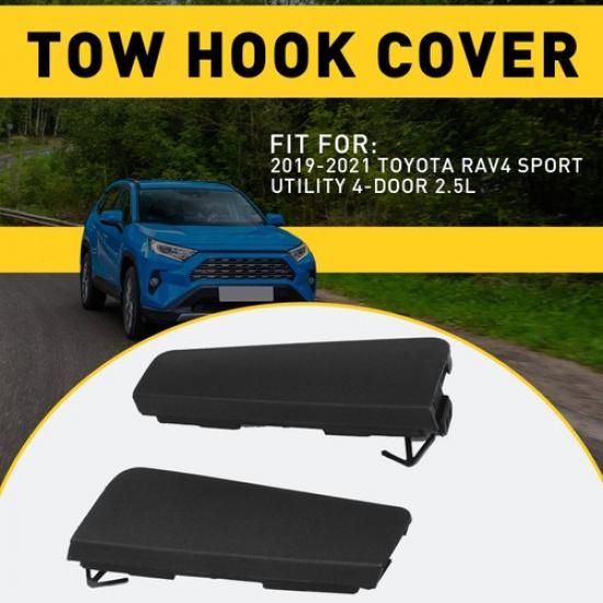 For  21 20 22 Tow  Hook Toyota Front Bumper Eye Cover Cap Pair