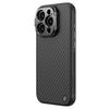 Kevlar Magnetic Case for IPhone 15 Pro, Carbon Fiber Full Lens Protection Anti-Drop Cover with Stand, Simple Lightweight Protective Case, Fiber Black