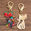 8pcs Colorful Alloy Metal Drop Oil Printing Cat Charm Animal Lobster Buckle Kit Pendant For Enamel DIY Jewelry Accessories