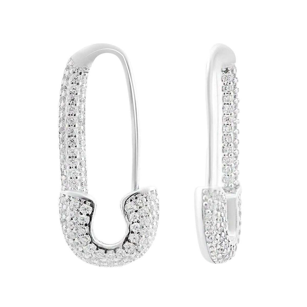 

Срібні сережки з фіанітами (2153535) білий