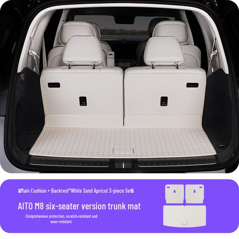 AITO M8 Trunk Mat: 3D Leather Protective Cover with Full Coverage, Tail Box Mat Decoration Accessory.