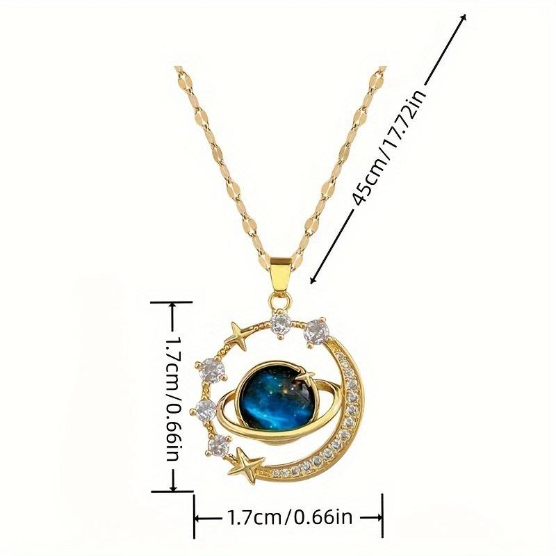 Copper Micro-inlaid Zircon Style Star Pendant Necklace Temperament Light Luxury Niche Design Sense.