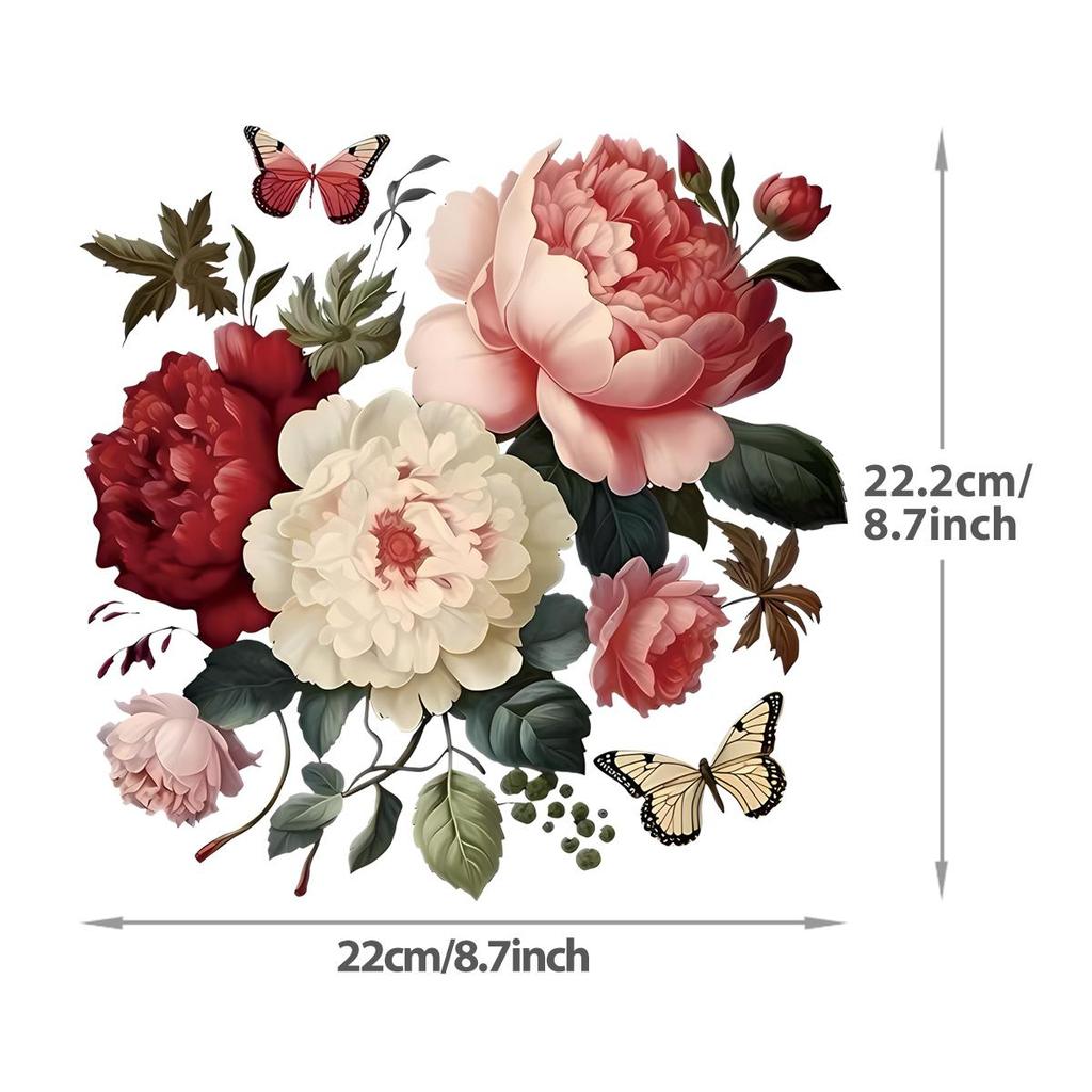 Vivid Flowers Iron On Transfer Stickers Print On T-Shirt Dresses Heat Press Appliqued Diy Cartoon Flowers Patches Beautiful