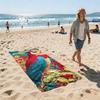A Vividly Colored Fantasy-themed Owl Polyester Microfiber Beach Towel Is Highly Absorbent, Suitable Swimming and Beach Outings