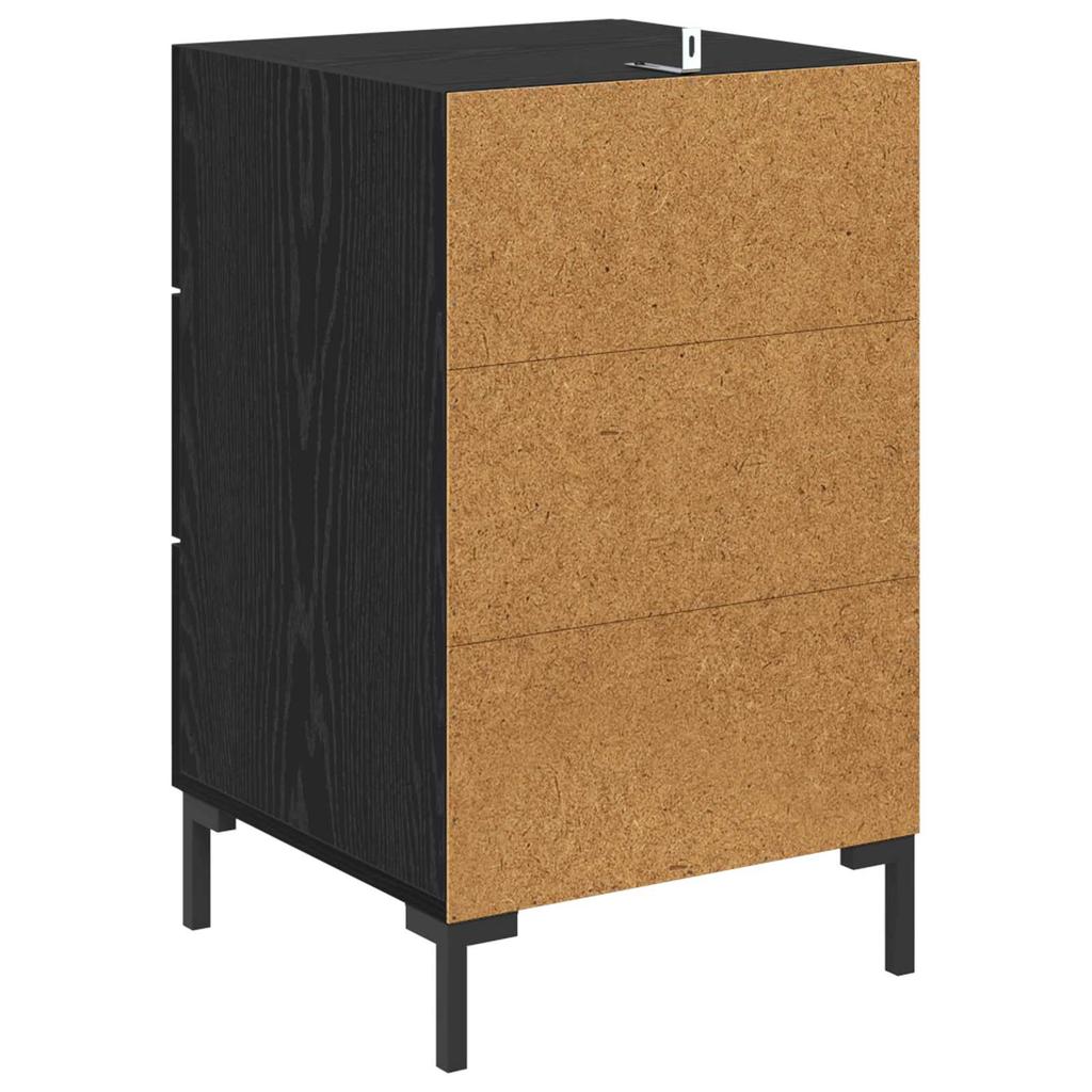 Nightstand Black Oak Effect 40 x 40 x 66 cm Particleboard