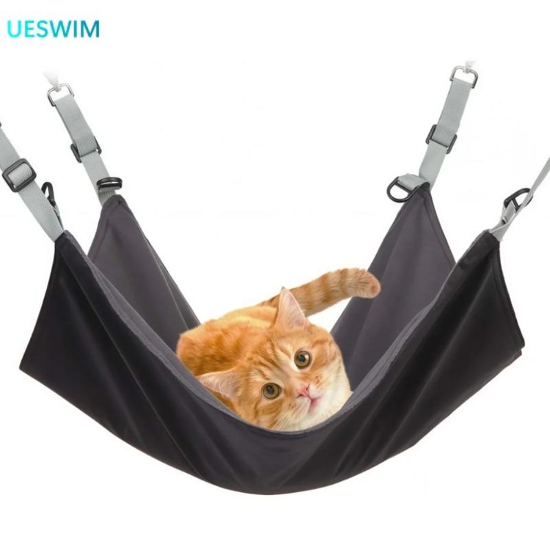 Hanging Cat Hammock, Pet Hammock for Cage, Adjustable Cat Bed Two Sides Comfortable/Waterproof Resting Sleepy Pad for Cats Small
