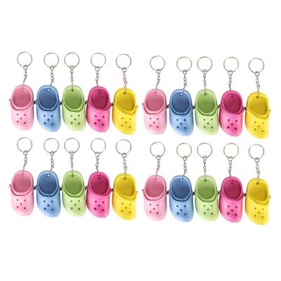 20pz Portachiavi per Scarpe 5 Colori Flessibili Riutilizzabili Processo Eva Portachiavi per Scarpe da Spiaggia con Fori per Fai da Te