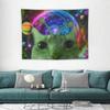 Alien Cat Funny Tapestry Psychedelic Starry Sky Universe Background Cloth Bedroom Dormitory Home Decoration