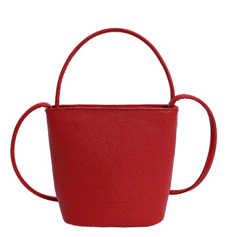Korean version of women's bag 2025 new messenger bag casual bucket bag summer shoulder large capacity portable women's bag
