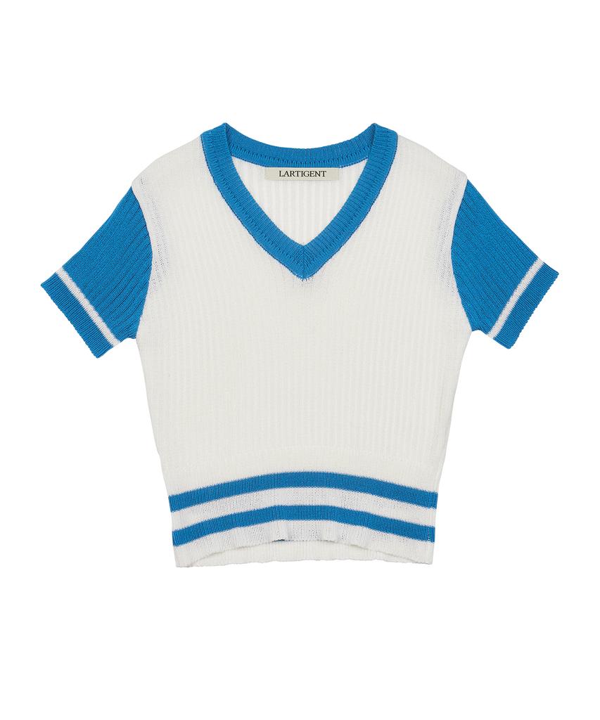 LARTIGENT L3 Bold Double Line Knit(Blue)