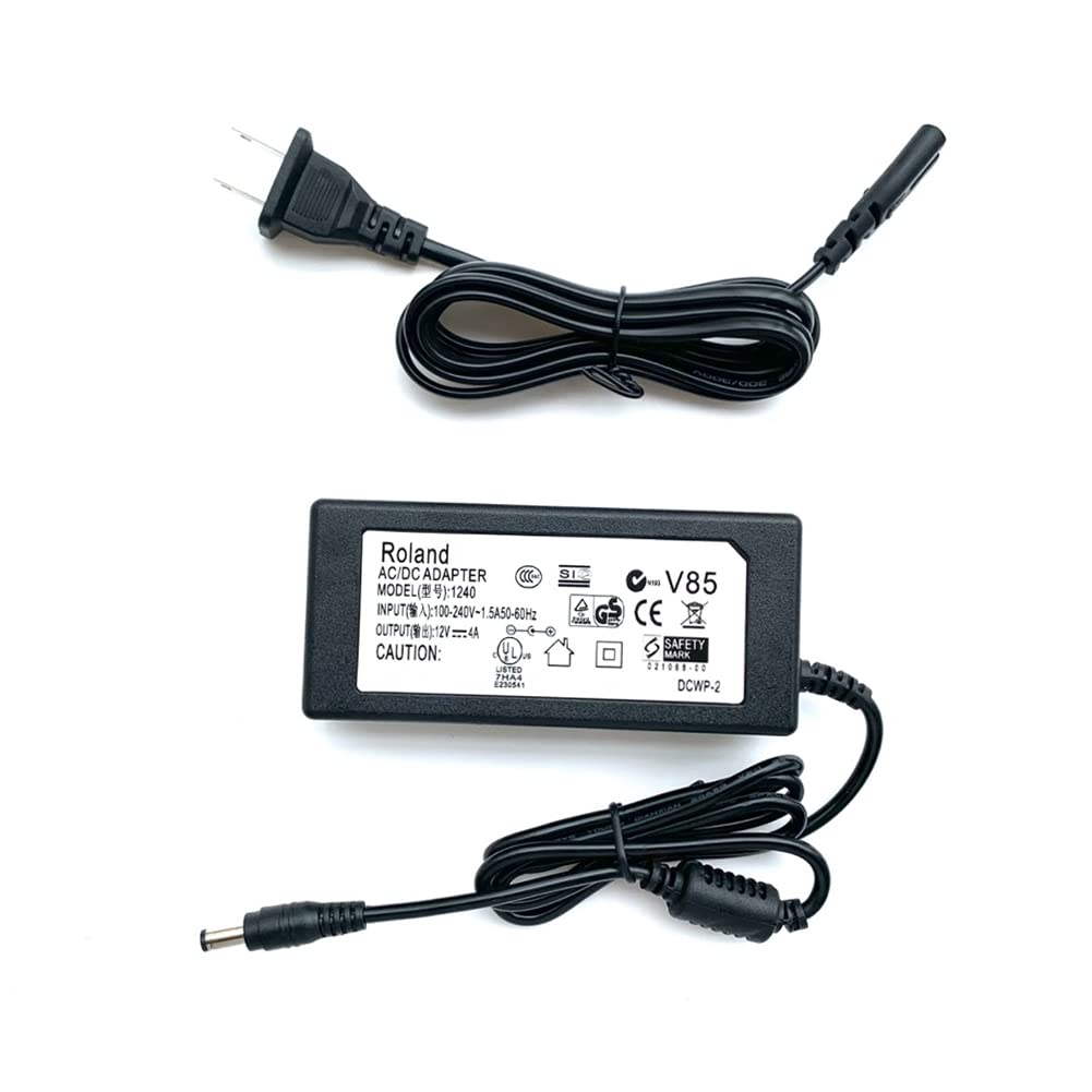 12V 4A Roland Compatible Power Supply for FP-30-BK, FP-10, FP-30, FP-47, FP-80, FP-90, RP-30, MP-80C, FP-30X, Etc. Roland Connector 5.52.5mm