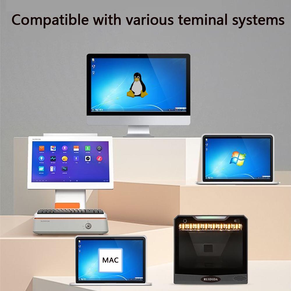 Platform Barcode Reader Desktop Bar Scanner 1D 2D Hands-Free Code Scanner DM PDF 417 QR Wired Code Reader